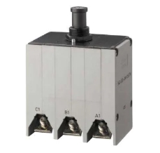 E-T-A Circuit Breakers 50A 3P, Black Button w/o aux contact