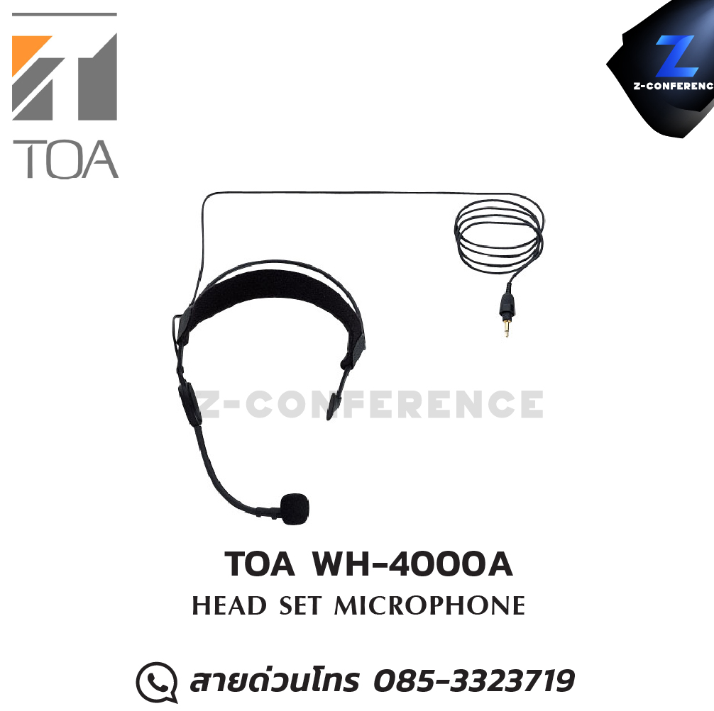 TOA WH-4000A ไมค์แบบคาดศีรษะ HEAD SET MICROPHONE microphone, mic, ไมค์, ไมโครโฟน, ไมค์ลอย, ไมค์โครโฟนไร้สาย, ไมค์ร้องเพลง , ไมโครโฟนไร้สาย