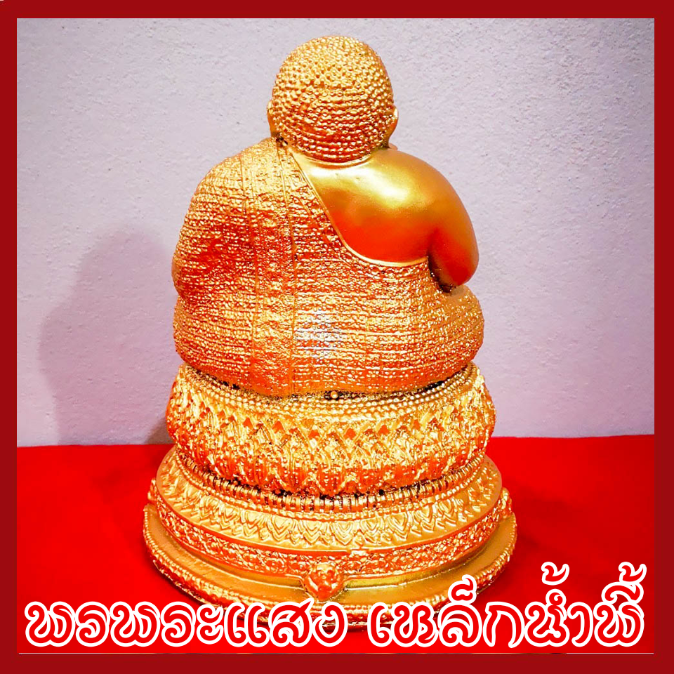 พระสังกัจจาย์ หน้าตัก 5 นิ้ว องค์สีทอง วัตถุมงคล เนื้อมวลสารแร่เหล็กน้ำพี้