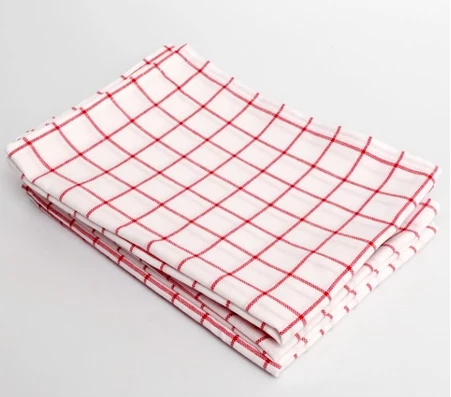 ผ้าเช็ดโต๊ะ ผ้าอเนกประสงค์ 20x30 นิ้ว (50x75 ซม.) ลายตารางสีแดง