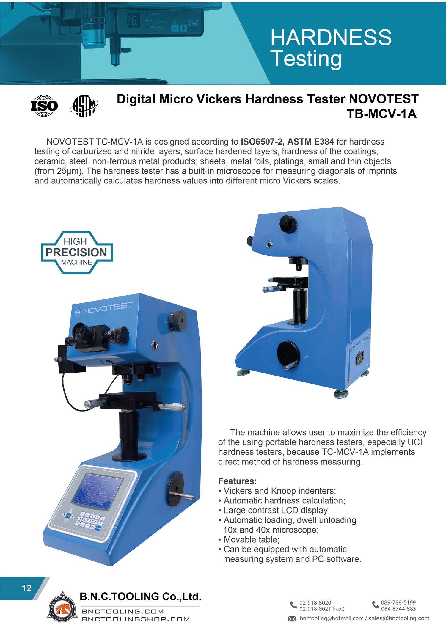 NOVOTEST,Digital Micro Vickers Hardness Tester NOVOTEST,TB-MCV-1A