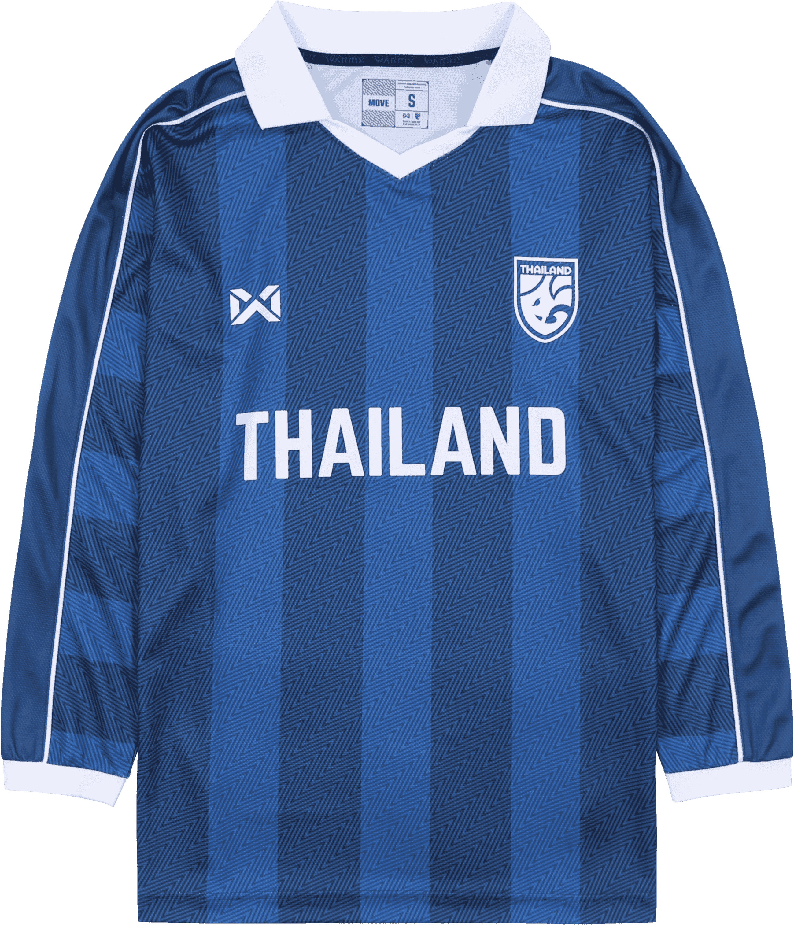 ใหม่ล่าสุด!! WARRIX Oversize เสื้อบอลไลฟ์สไตล์ เสื้อทีมชาติไทยทรงโอเวอร์ไซส์แขนยาว (WA-243FBATH11) - สีน้ำเงิน/ดำ