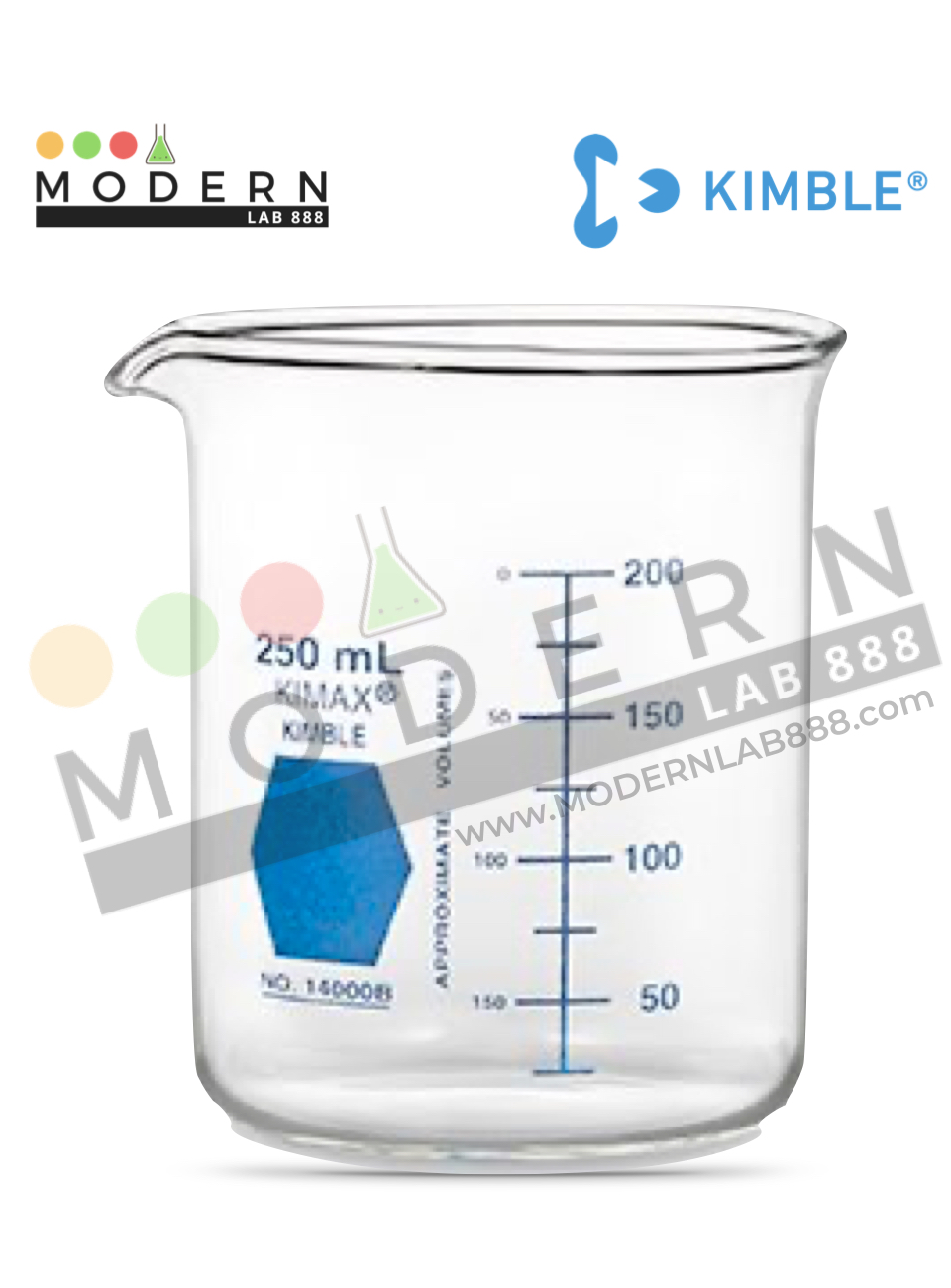 1000ml. บีกเกอร์ทรงเตี้ยหลากสี / 1000ml. Colorware Low Form Griffin Beakers