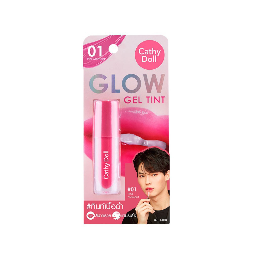 Cathy Doll Glow Gel Tint 2.4G #01 PINK MOMENT เคที่ดอลล์ ลิปทินท์เนื้อฉ่ำ โกลว์เจลทินท์ 2.4G สี 01 PINK MOMENT