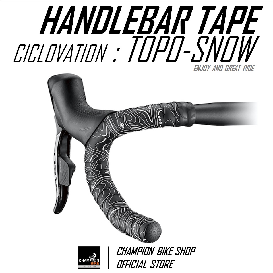 ผ้าพันแฮนด์เสือหมอบ CICLOVATION : ADVANCED LEATHER TOUCH - MINIMALISM TOPO SERIES HANDLEBAR TAPE สี SNOW WHITE
