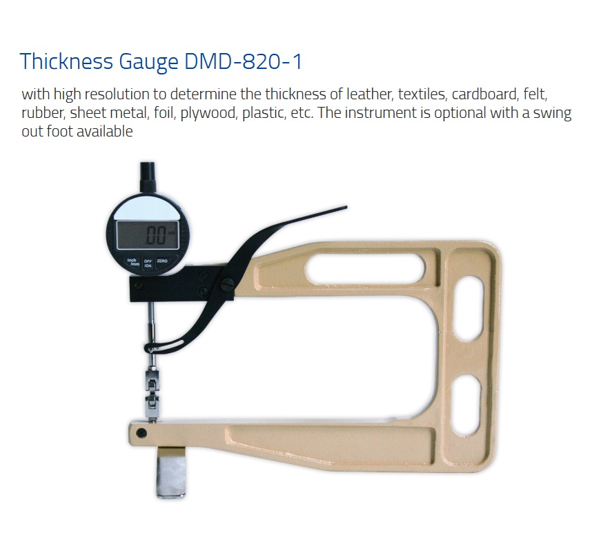 Schmidt,Thickness Gauge,Digital Thickness Gauge,DMD Series,Thickness Gauge DMD-820-1,เกจวัดความหนาดิจิตอล,Digital Thickness Gauge Rang 0-25 mm (0.01mm) Depth 200 mm ,Measuring by spring force approx. 2 N,