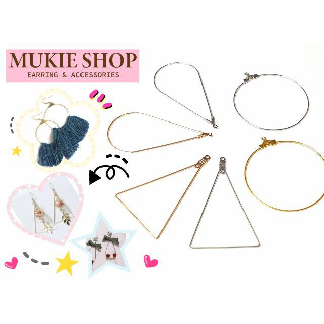 DIY อะไหล่ต่างหู ทรงหยดน้ำ ทรงสามเหลี่ยม วงกลม แพ็ค 20,50 ชิ้น