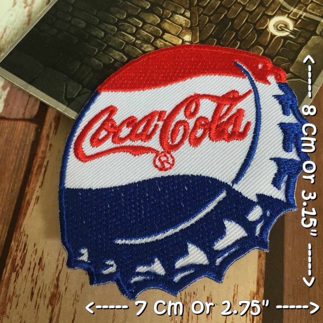Pepsi ฝาจีบ ตัวรีดแบบปัก อาร์มปัก ตัวรีดติดเสื้อ ตัวรีด ติดกระเป๋า ติดหมวก ติดแจ๊คเก็ต Food Drink Iron on Embroidered Patch