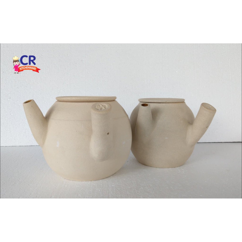 หม้อต้มยาจีนดินเผาพร้อมฝา มีให้เลือก 2 ขนาด 1 ลิตร, 2 ลิตร