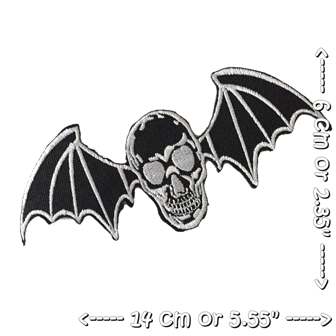 กะโหลก ปีกค้างคาว ตัวรีดติดเสื้อ อาร์มรีด อาร์มปัก ตกแต่งเสื้อผ้า หมวก กระเป๋า แจ๊คเก็ตยีนส์ Rock Iron on Embroidered Patch