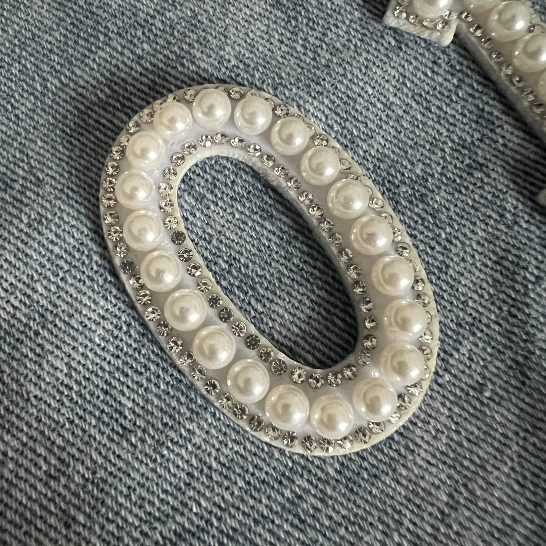 ตัวเลข เพชรวิบวับ คริสตัล สีทอง ตัวรีดติดเสื้อ ตัวรีด ติดกระเป๋า ติดหมวก ติดแจ๊คเก็ต NUMBER Patch