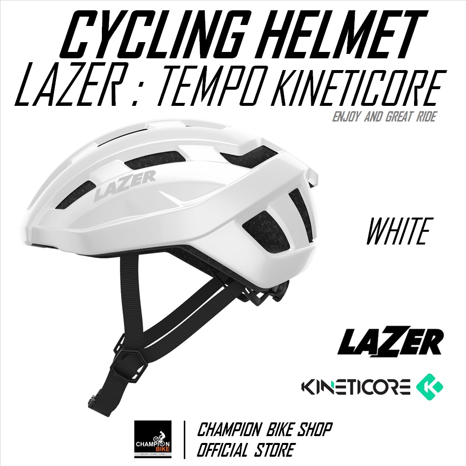 หมวกจักรยาน LAZER : TEMPO KINETICORE BIKE HELMET สีขาว