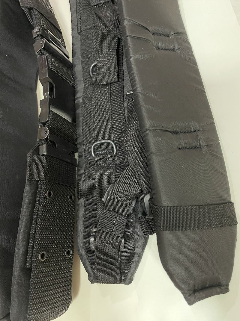 สายโยงบ่า หน้ากว้าง ดำ + เข็มขัดสนามนวม ดำ