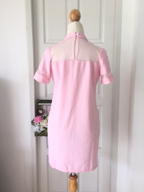 ชุดเดรสสีั้นสีชมพู ส่งฟรี ems