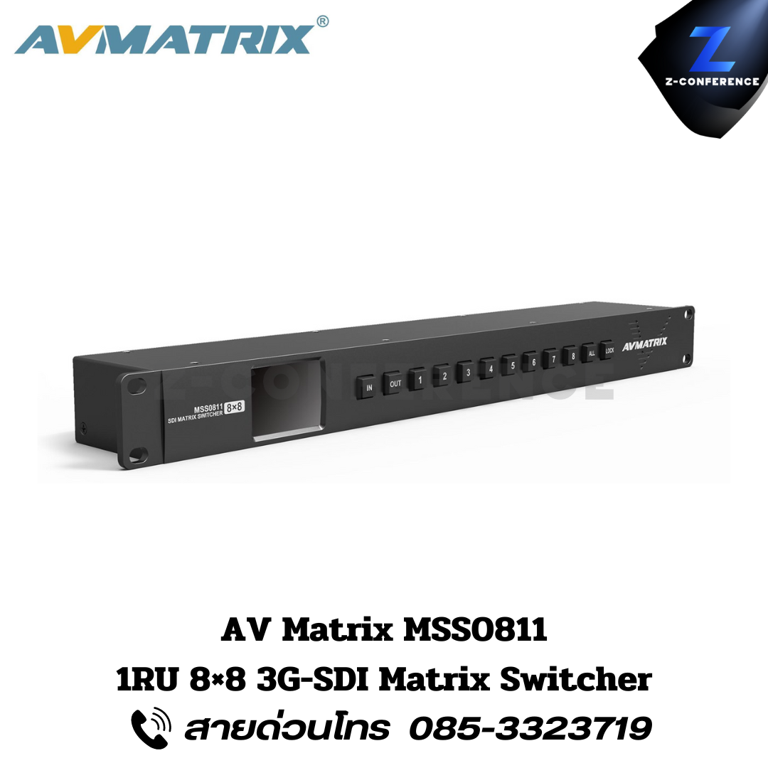 AVMATRIX MSS0811, 1RU 8X8 3G-SDI Matrix Switcher, สตรีม, switcher, streaming,