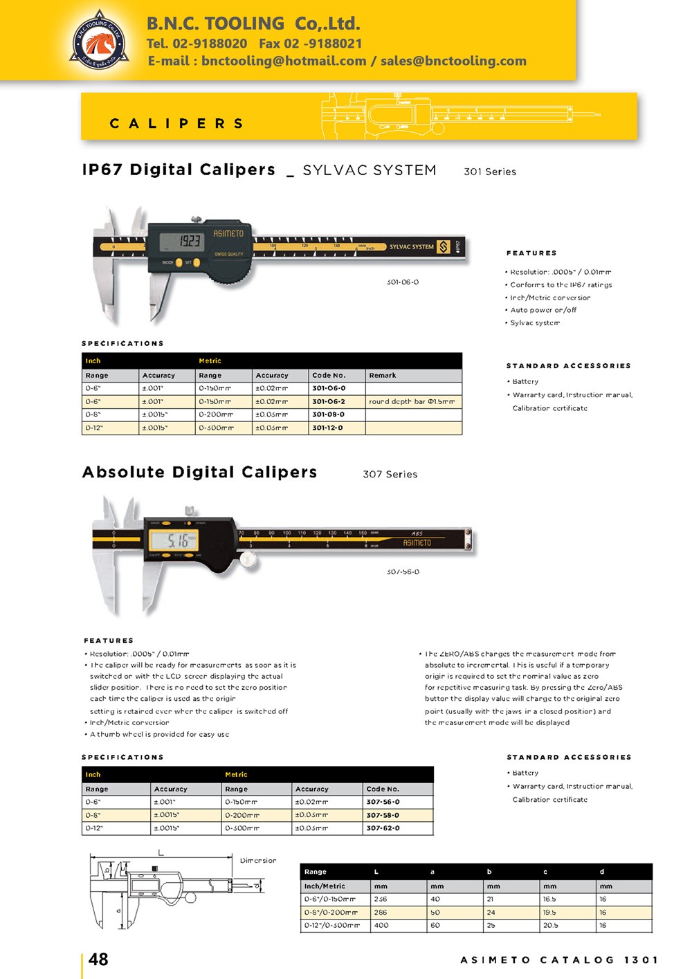 ASIMETO,P48,IP67, Digital Calipers,301-06-0