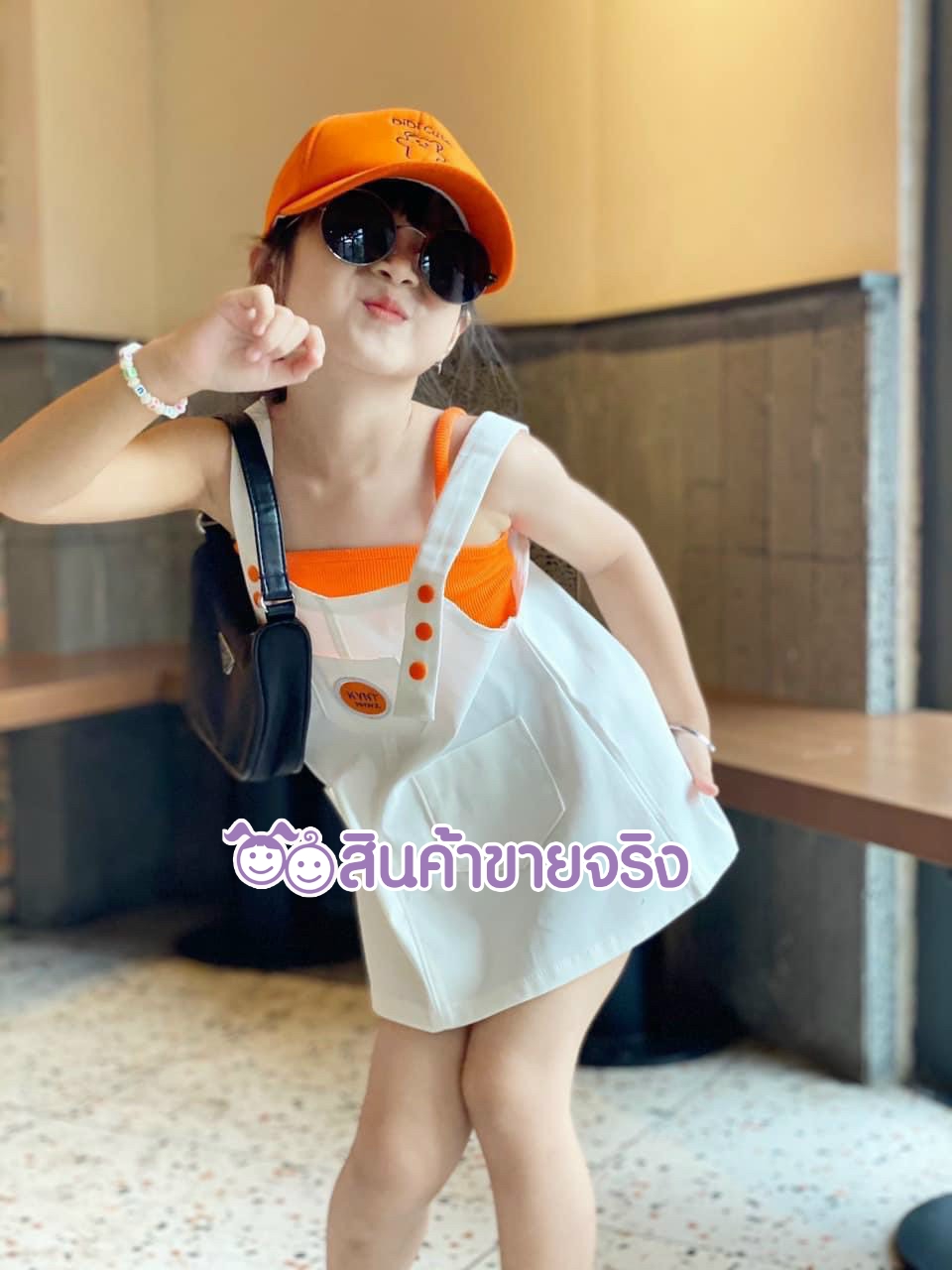 NT11/🌈พร้อมส่ง🌈ชุดเด็กผู้หญิง เอี้ยมส้ม 3 ชิ้น