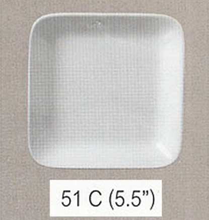จานเมลามีนสี่เหลี่ยม 5.5 นิ้ว Flowerware สีขาว (ใบละ) (51C)