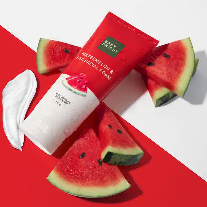 BABY BRIGHT Watermelon & HYA Facial Foam 120 g. เบบี้ไบร์ท โฟมล้างหน้า วอเตอร์เมล่อนแอนด์ไฮยาเฟเชียลโฟม โฟมล้างหน้าแตงโมผสม HYA 120 กรัม (หลอดแดง)