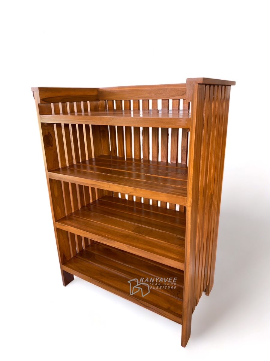 ชั้นวางของไม้สัก 4 ชั้น
