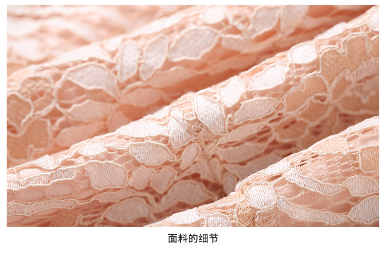 ชุดเดรสผ้าลูกไม้สีครีม ส่งฟรี ems