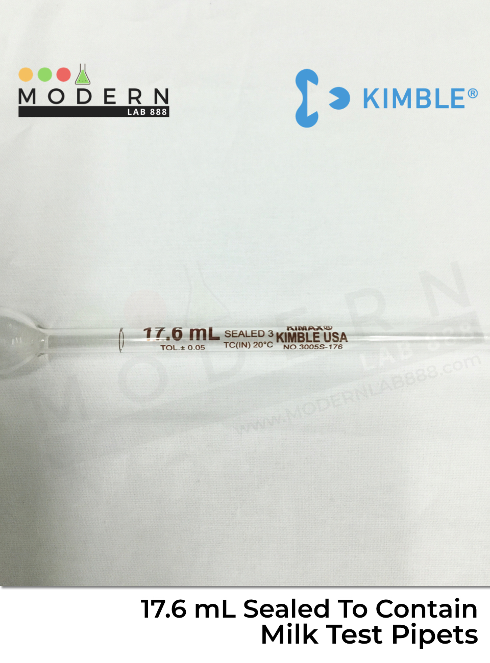 17.6 mL Sealed To Contain Milk Test Pipets