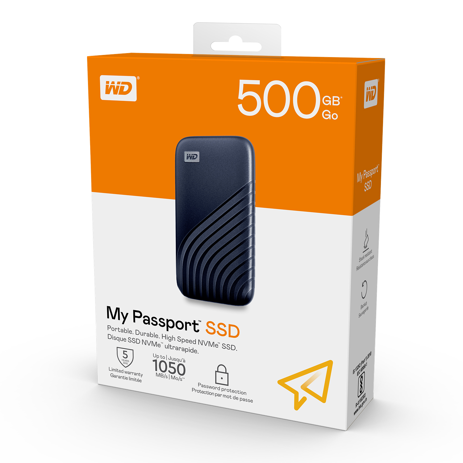 WD My Passport SSD Type-C 500GB 1TB 2TB 4TB (Blue) External Harddisk ฮาร์ดดิสพกพา , USB 3.1 and USB Type C Western Digital
