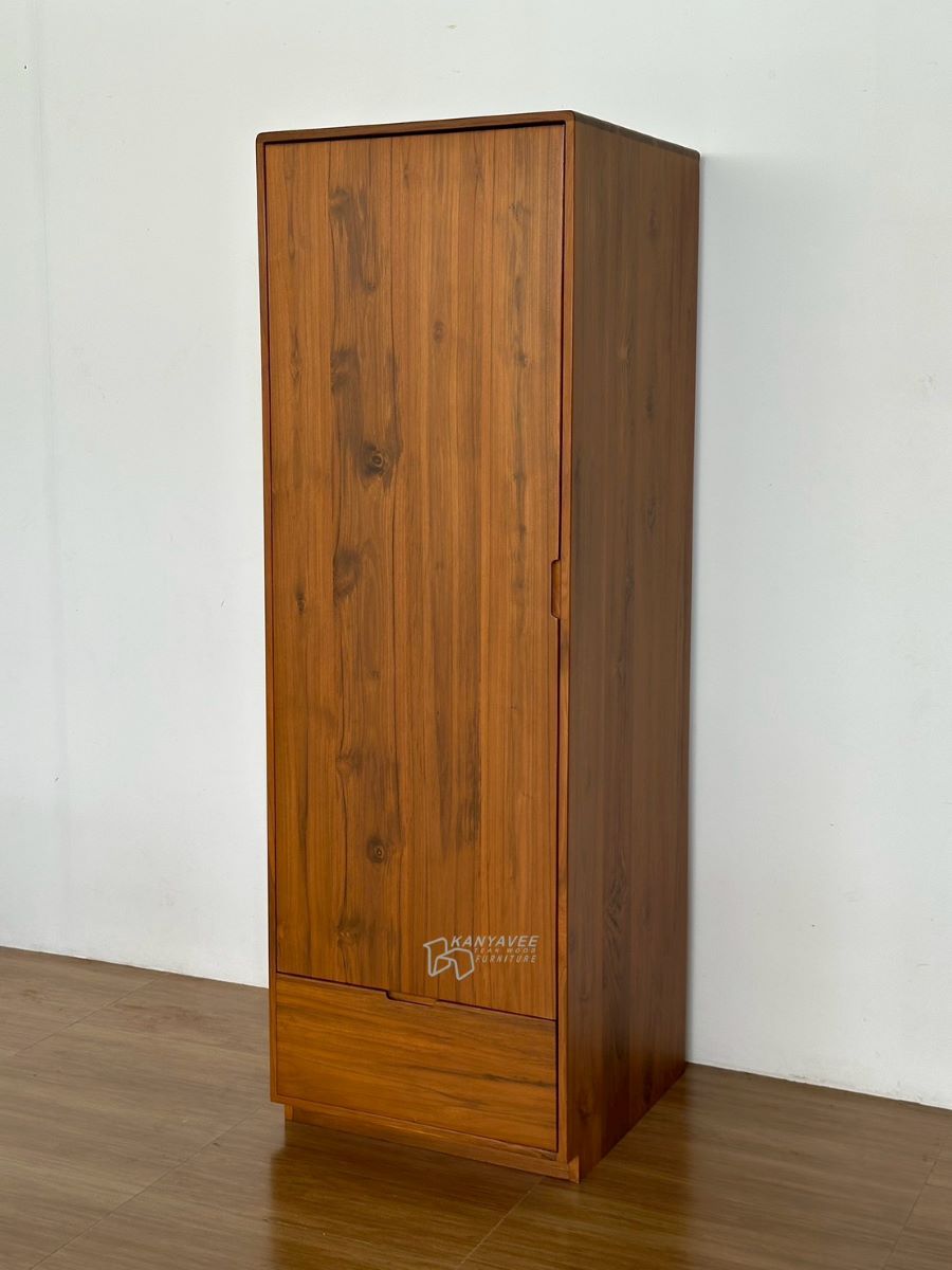ตู้เสื้อผ้าไม้สัก สีสักด้าน