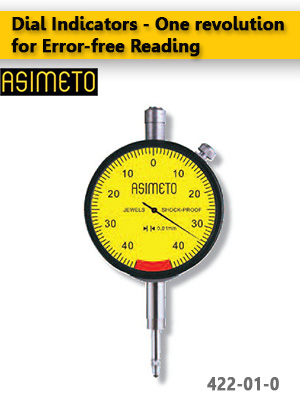 ASIMETO,P96,Dial Indicators - One revolution for Error-free Reading,422-01-0