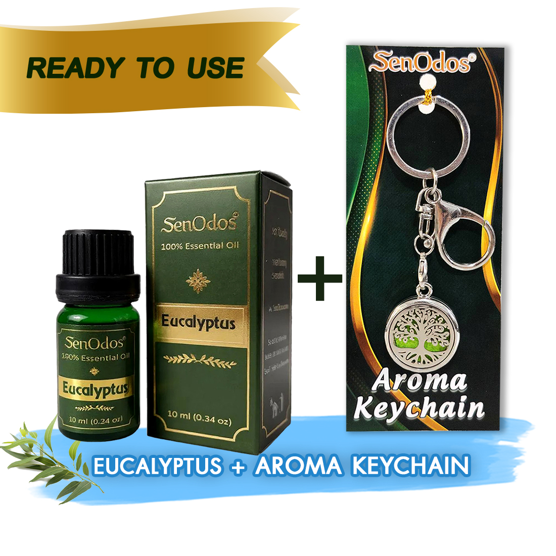SenOdos น้ำมันหอมระเหยแท้ กลิ่นแครี่เสจ Clary Sage Pure Essential Oils 10 ml. + น้ำหอมพกพา น้ำหอมในรถ พวงกุญแจน้ำหอม (Aroma Keychain / Car Perfume Keyring) ที่ห้อยกระเป๋า ที่ห้อยพวงกุญแจ