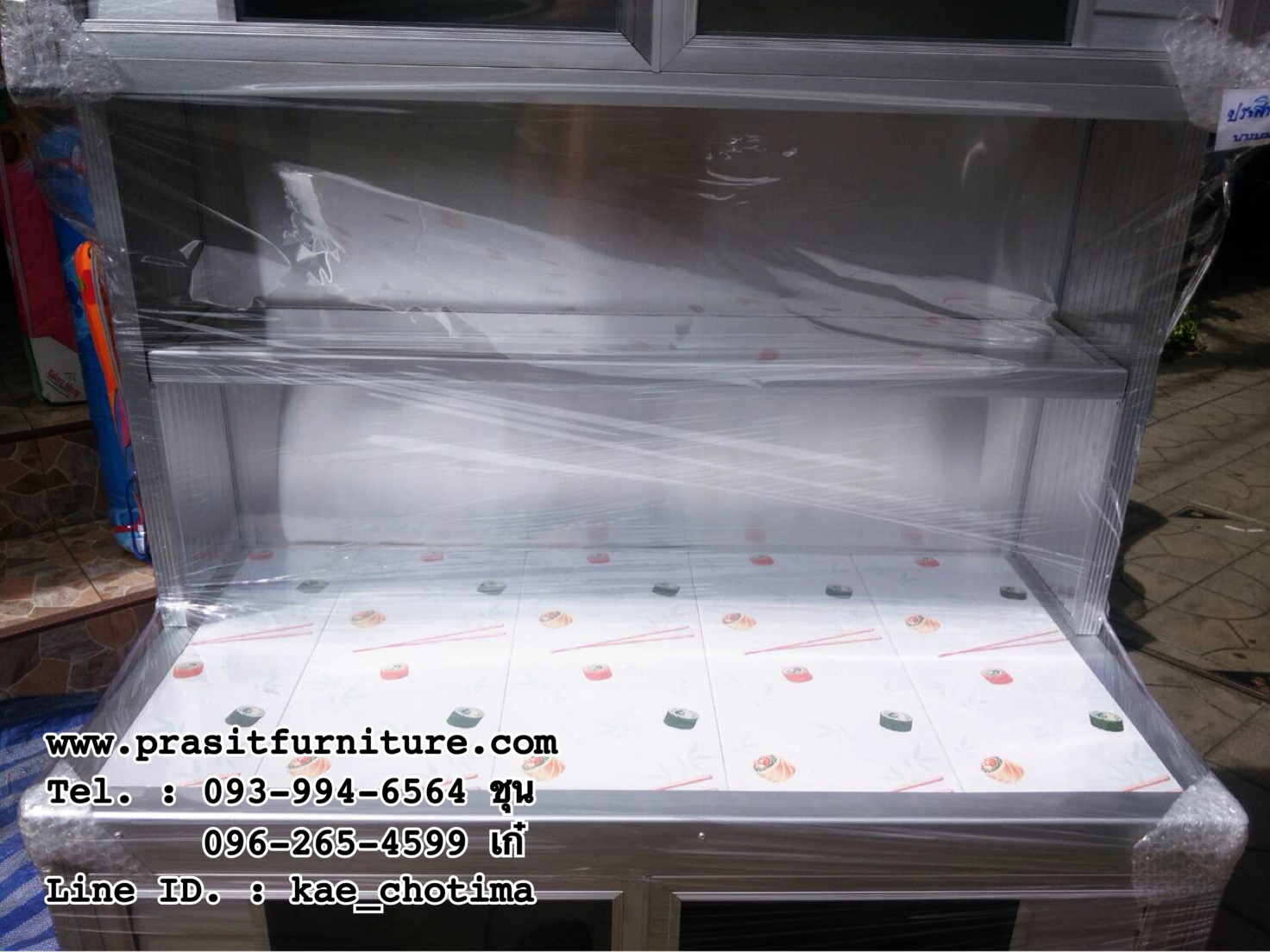 ตู้ครัวอลูมิเนียมหน้ากระเบื้อง ขนาด 1.0 ม.