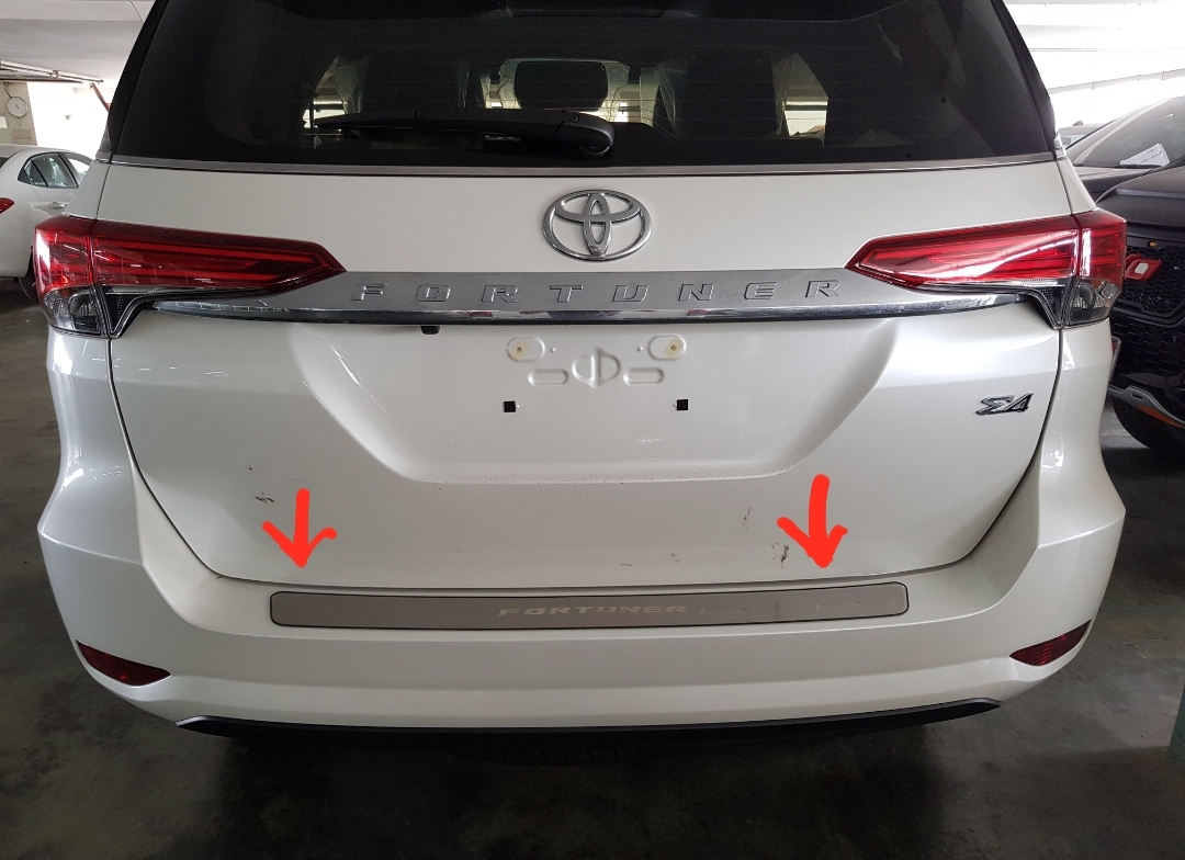 กันรอยท้าย สแตนเลส FORTUNER ทรงศูนย์