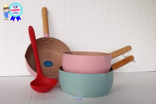 หม้อด้ามเคลือบหินอ่อน IH