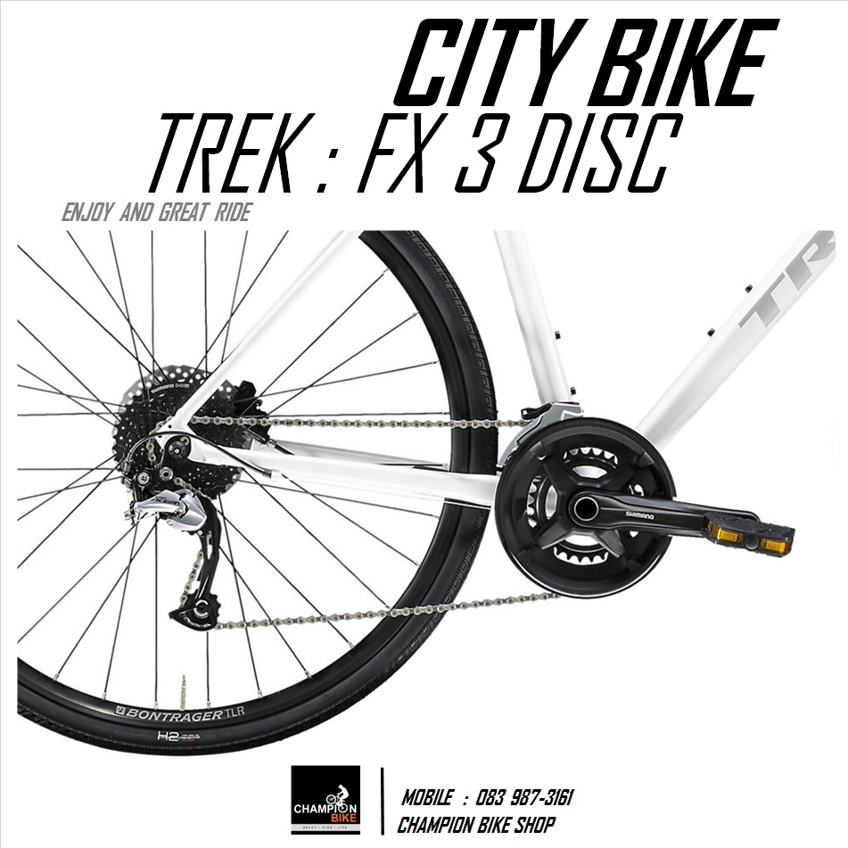 จักรยานซิตี้ไบค์ TREK : FX 3 DISC CITY BIKE - 2020 สีขาว-เทา