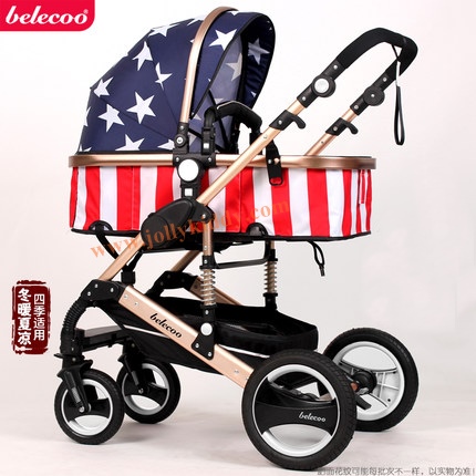 รถเข็นเด็ก Belecoo High Stand Luxury Premium Red wine CS10132