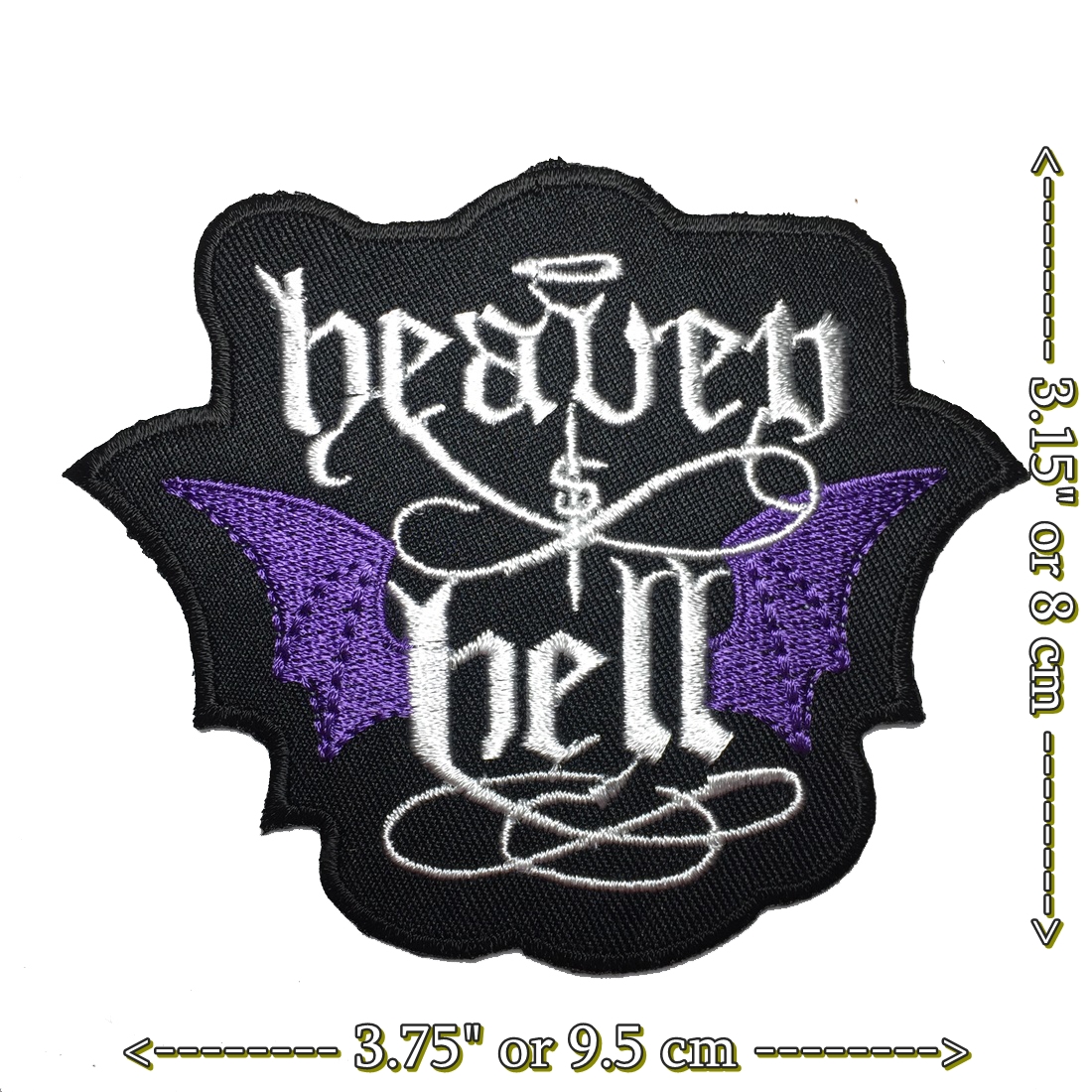 Heaven To Hell ตัวรีดติดเสื้อ อาร์มรีด อาร์มปัก ตกแต่งเสื้อผ้า หมวก กระเป๋า แจ๊คเก็ตยีนส์ Quote Embroidered Iron on Patch