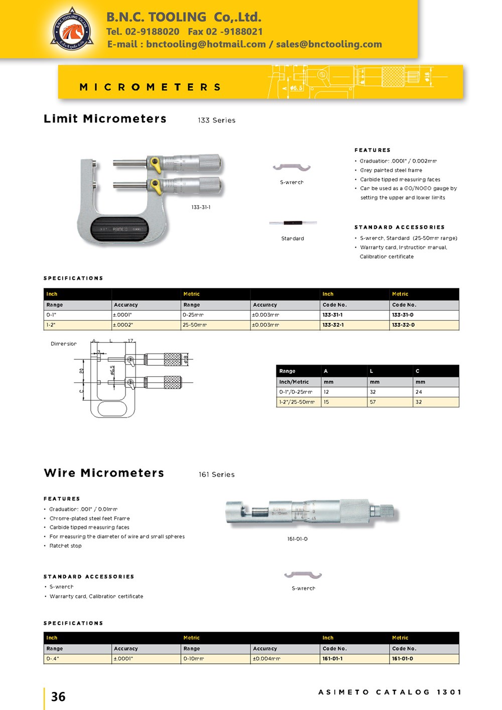 ASIMETO,P36,Limit Micrometers,133-31-0