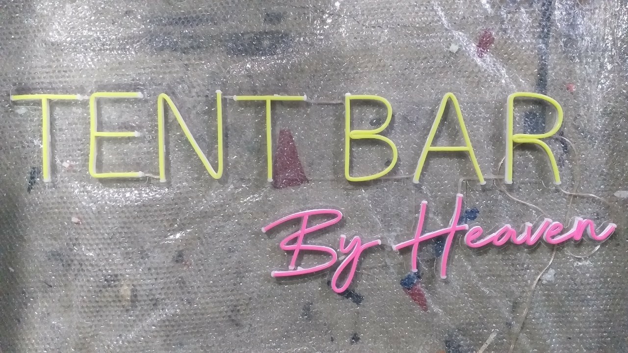 ป้ายไฟนีออน LED อะคริลิคใสรองหลัง