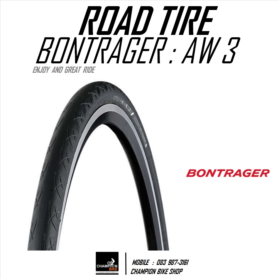 ยางเสือหมอบ BONTRAGER : AW3 700x25 HARD-CASE ROAD BIKE TIRE