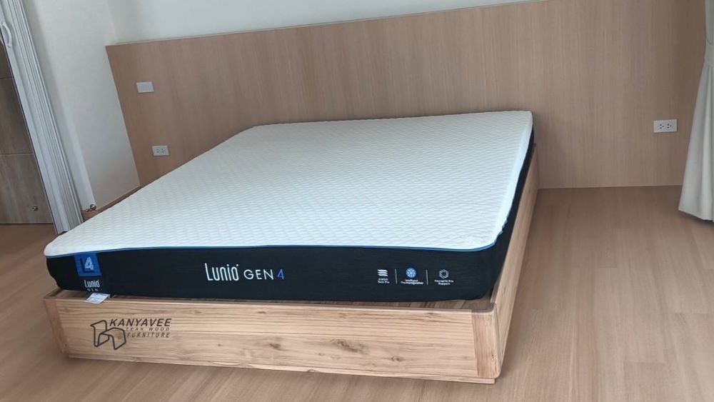 เตียงนอนฐานญี่ปุ่น 6ฟุต สีมูจิ