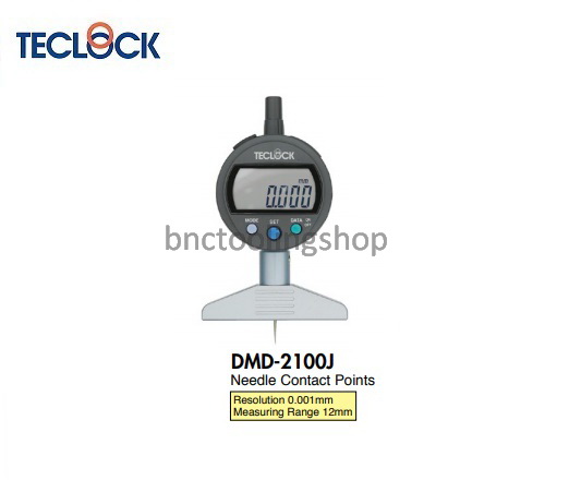 เกจวัดความลึกดิจิตอลขนาด 12มิล ความละเอียด 0.001 มิล,Digital Depth Gauge Range 12mm Graduation 0.001mm,TECLOCK,DMD-2100J