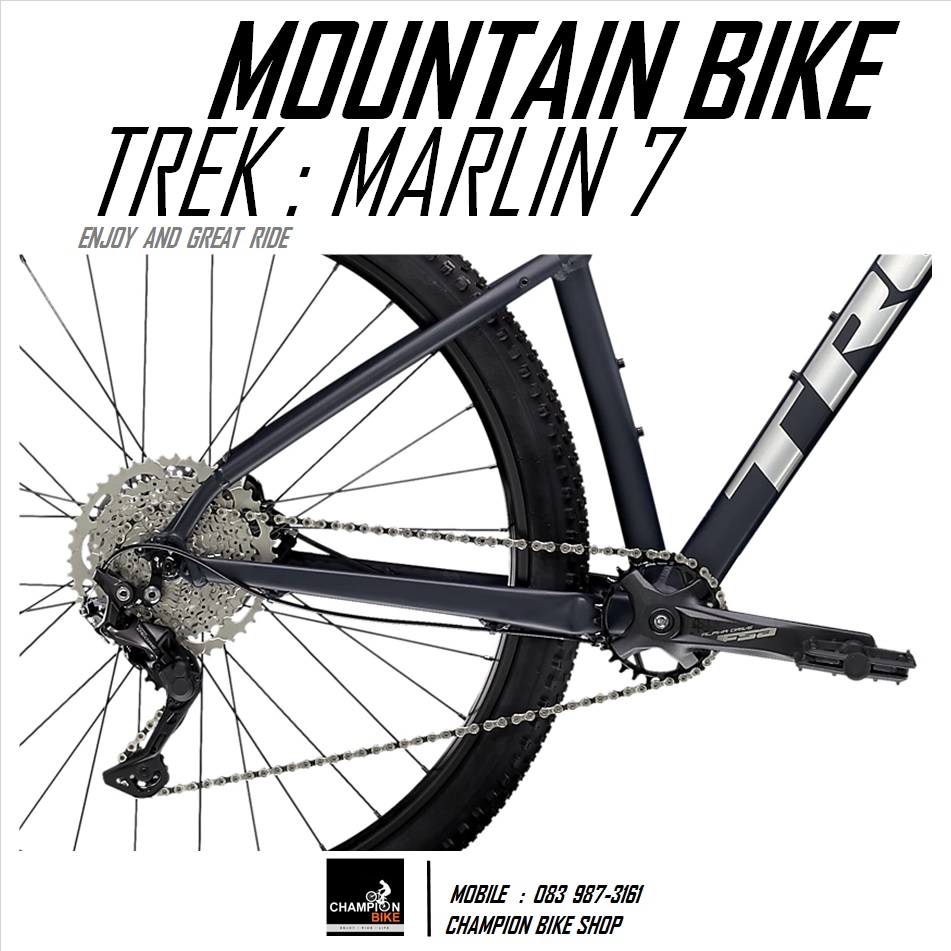 จักรยานเสือภูเขา TREK : MARLIN 7 DISC MOUNTAIN BIKE - 2021 สีน้ำเงินเข้มด้าน-เงิน