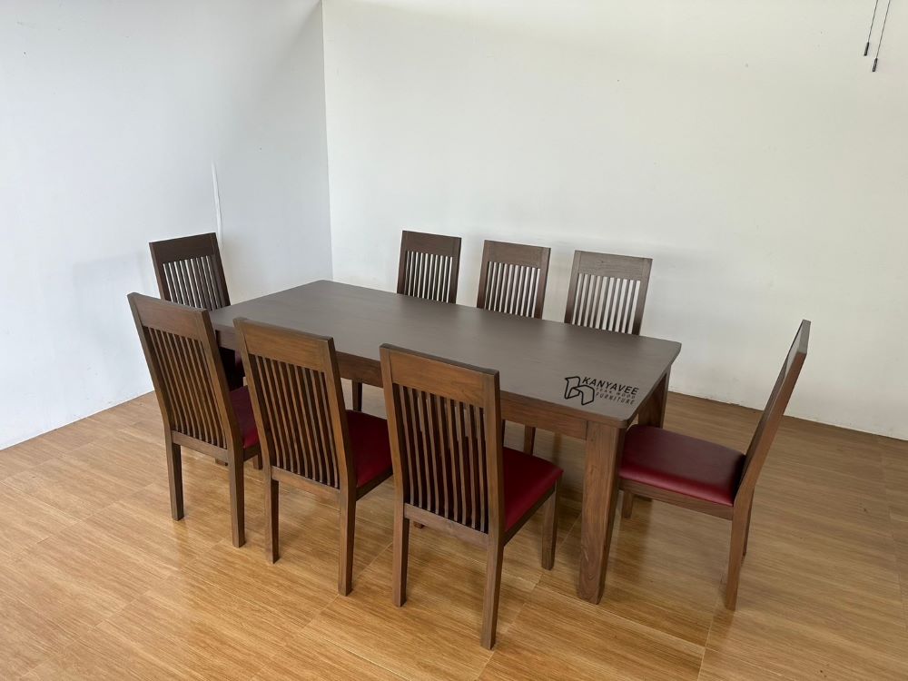 ชุดโต๊ะกินข้าวไม้สัก 8 ที่นั่ง
