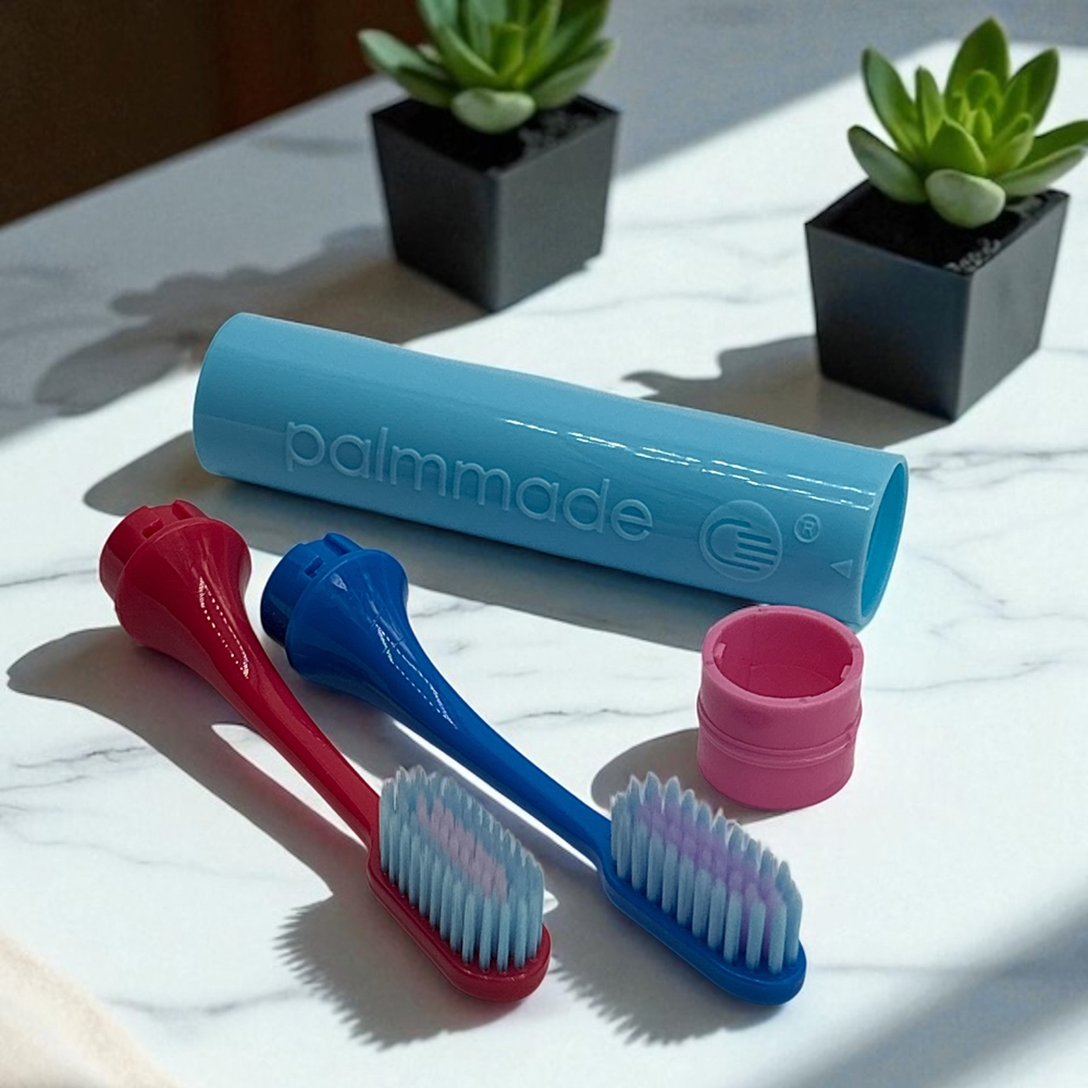 ชุดแปรงสีฟัน 2 หัว (6 สี) ยกกล่อง Palmmade Dual-Brush Travel Kit (1 Box 6 Colors)