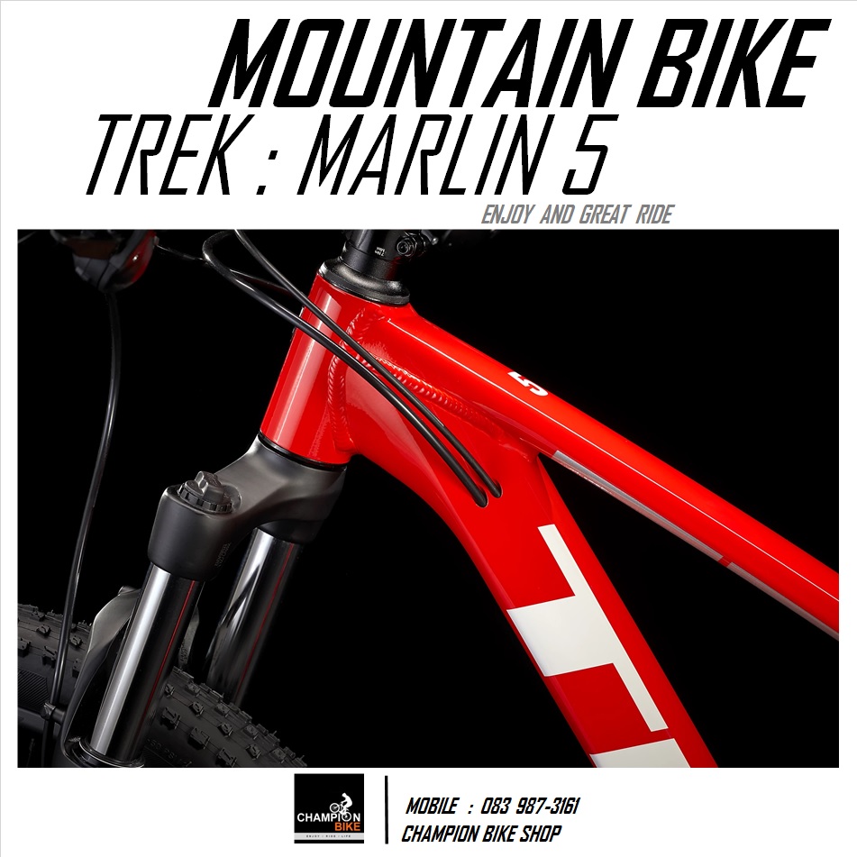 จักรยานเสือภูเขา TREK MARLIN 5 DISC MOUNTAIN BIKE - 2022 สีแดง-ขาว