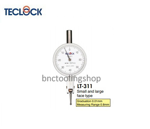 ไดอัลเทสขนาด 0.8มิล ความละเอียด 0.01มิล,Test Indicators Range 0.8mm Graduation 0.01mm,TECLOCK,LT-311