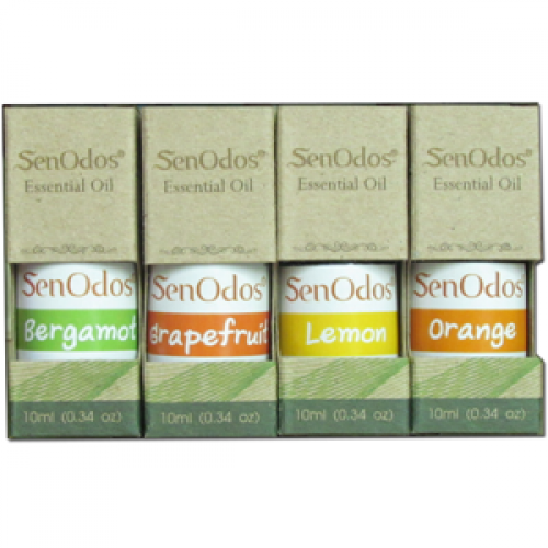 SenOdos ชุดเตาเผา น้ำมันหอมระเหยแท้ เซรามิค ศิลาดล สีฟ้าอมเขียว + น้ำมันหอมระเหยแท้ ชุดกลิ่นหอมผลไม้ Fruity Delight Set 10 ml x 4 ขวด (แถมฟรี!! เทียนไขถั่วเหลืองบริสุทธิ์ 15 g. X 6 ชิ้น ราคา 355 บาท)