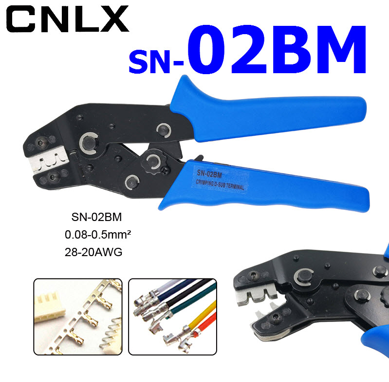 SN-02BM XH2.54 PH2.0 SM plug terminal spring clamp terminals Crimping Tool Crimping pliers For D-SUB Terminals Sq.mm 0.08-0.5 AWG28-22