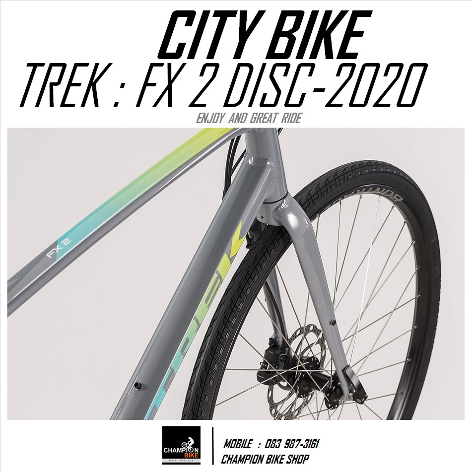 จักรยานซิตี้ไบค์ TREK : FX 2 DISC CITY BIKE - 2020 สีเทา-เขียว