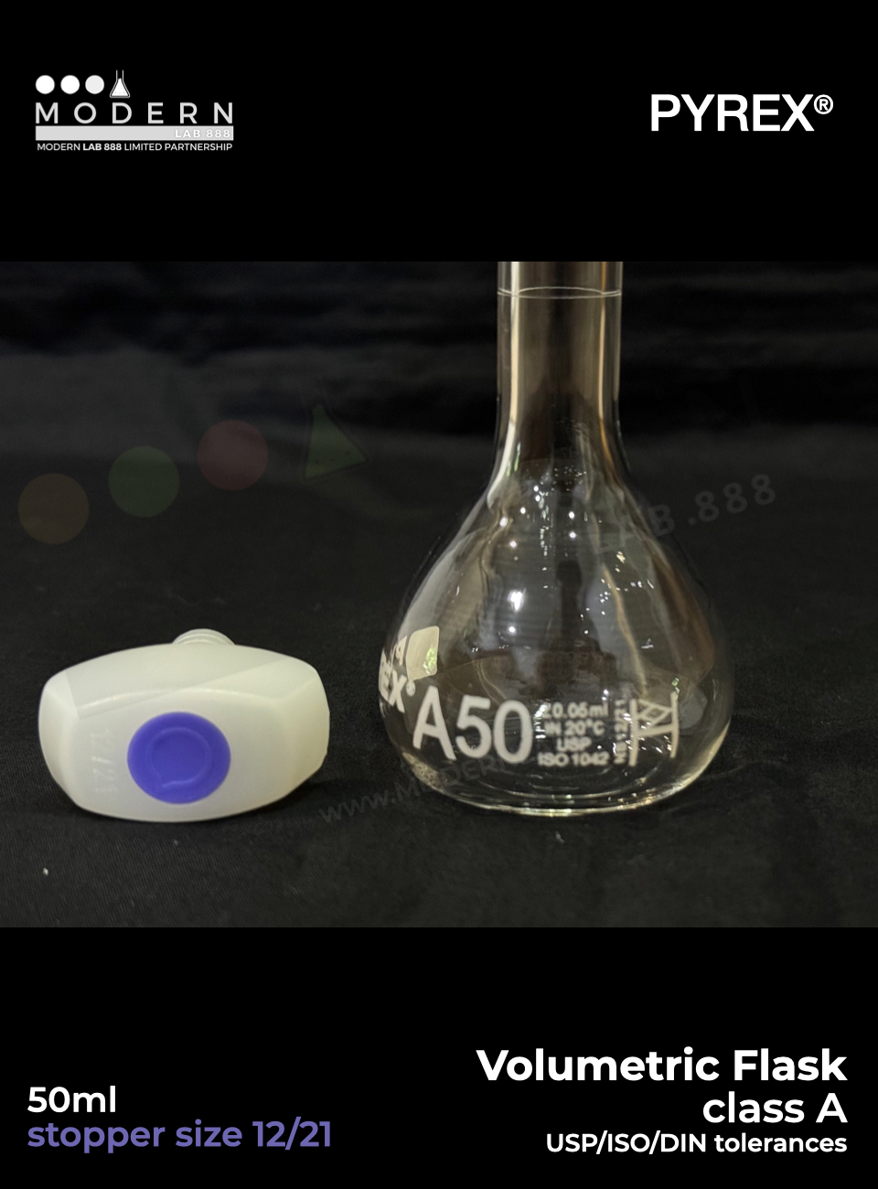 ขวดวัดปริมาตร / Volumetric Flasks, Class A (Batch Certificate), PYREX